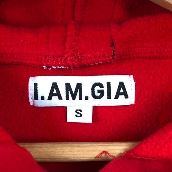 I.AM.GIA Delevingne Red Cropped Hoodie Size Small - Picture 8 of 9